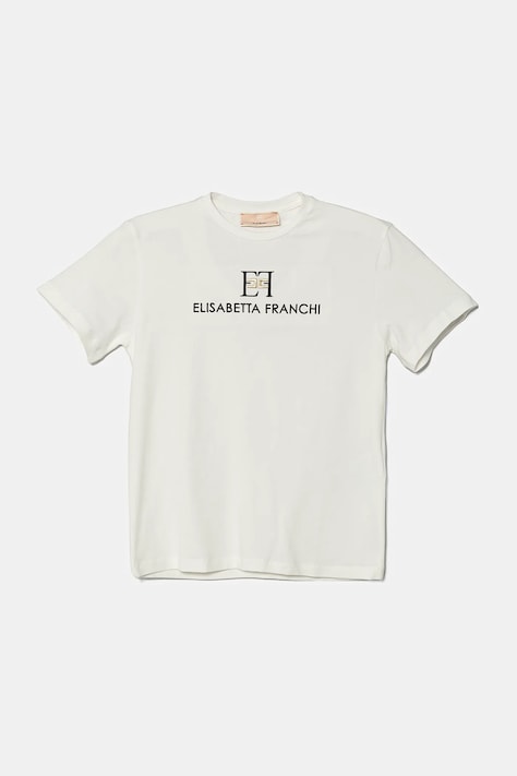 Дитяча футболка Elisabetta Franchi колір білий EFTS229.0.JE006