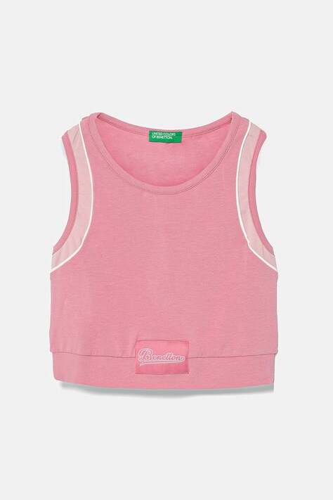 United Colors of Benetton top copii culoarea roz, 3P4ZCH01U