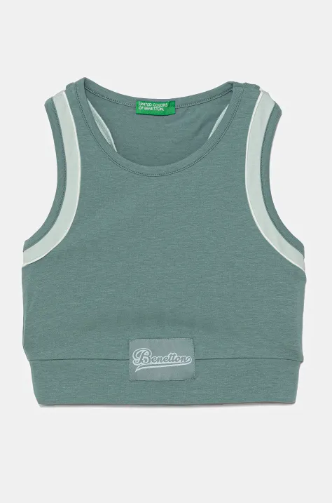 United Colors of Benetton top copii culoarea verde, 3P4ZCH01U