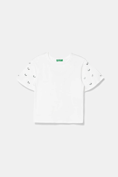 Παιδικό μπλουζάκι United Colors of Benetton χρώμα: άσπρο, 3F1AC10N4