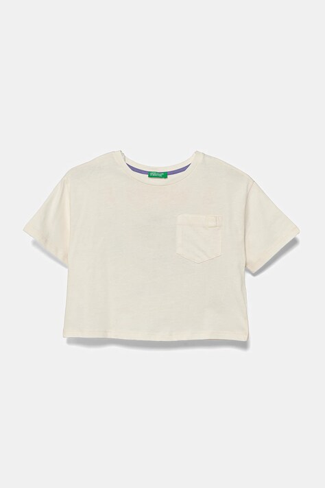 Дитяча бавовняна футболка United Colors of Benetton колір бежевий 3I1XC10N8