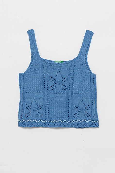 United Colors of Benetton bluzka dziecięca kolor niebieski gładka 114FQH00B
