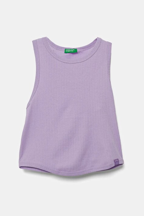 Детский хлопковый топ United Colors of Benetton цвет фиолетовый 31H3CH01F