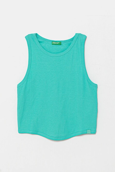Детский хлопковый топ United Colors of Benetton цвет бирюзовый 31H3CH01F