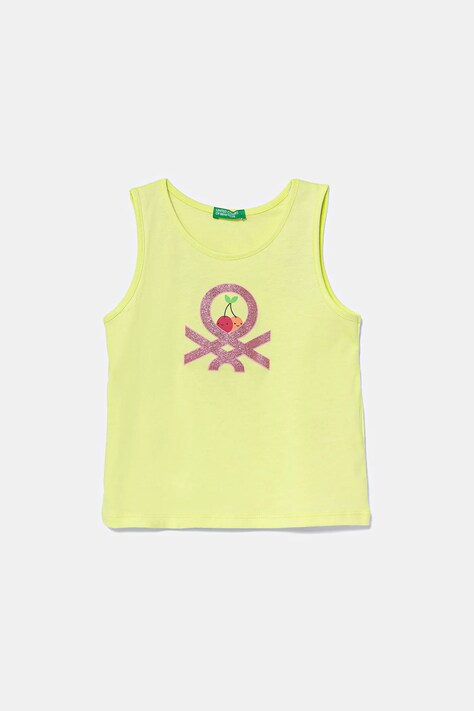 Дитячий бавовняний топ United Colors of Benetton колір жовтий 3I1XGH012