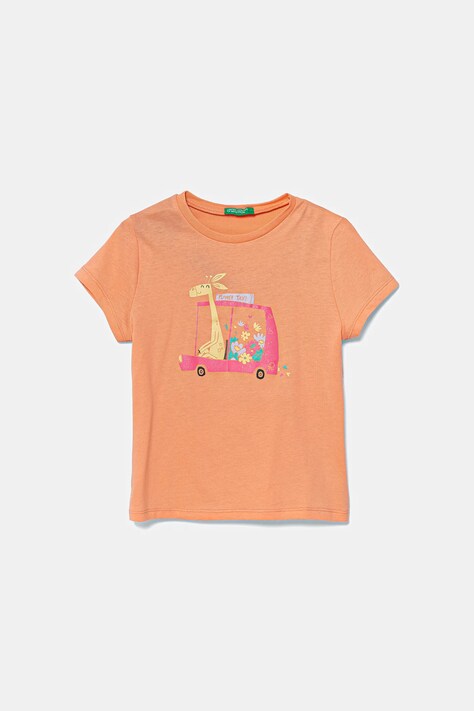 Дитяча бавовняна футболка United Colors of Benetton колір помаранчевий 3I1XG10JJ