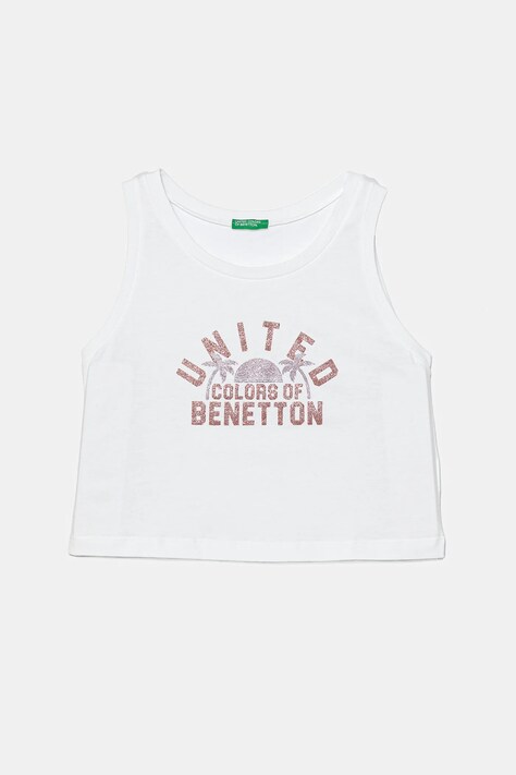 United Colors of Benetton top din bumbac pentru copii culoarea alb, 3I1XCH01Z