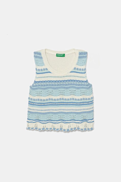 United Colors of Benetton top dziecięcy kolor niebieski 104FHH001