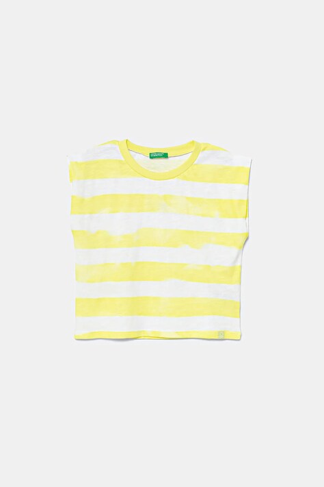 United Colors of Benetton gyerek pamut póló sárga, 3SL3C10OW