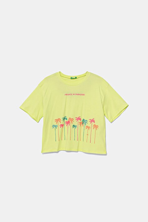 United Colors of Benetton t-shirt bawełniany dziecięcy kolor zielony 35RYC10OZ