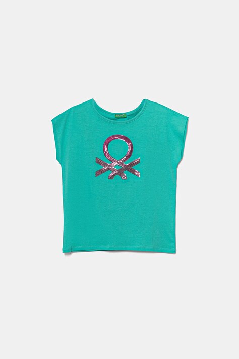 United Colors of Benetton t-shirt bawełniany dziecięcy kolor turkusowy 3I1XC10P1