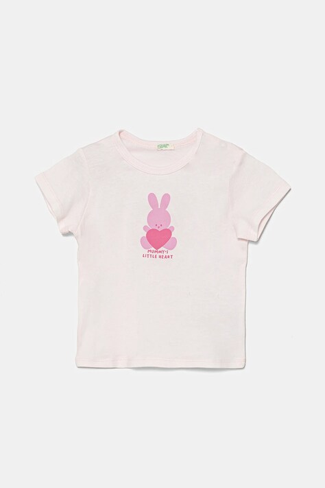 United Colors of Benetton baba pamut póló rózsaszín, 3I1XA1067