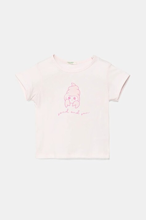 United Colors of Benetton baba pamut póló rózsaszín, 3I1XA1069
