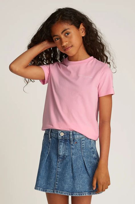 Tommy Hilfiger t-shirt in cotone per bambini colore rosa KS0KS00594