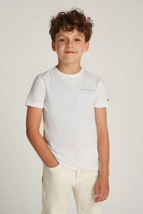 Tommy Hilfiger tricou de bumbac pentru copii culoarea alb, cu imprimeu, KS0KS00594