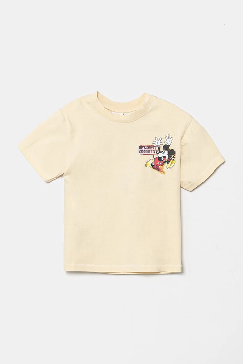 Dětské bavlněné tričko Desigual x Disney béžová barva, s potiskem, 25SBTK11