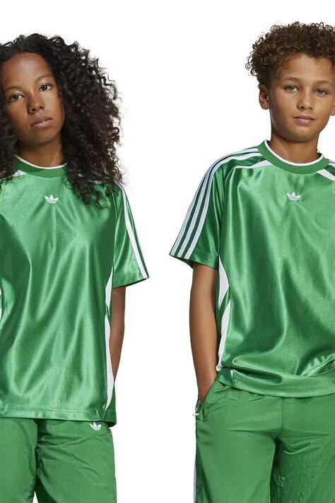 Dětské tričko adidas Originals zelená barva, s aplikací, JC9124