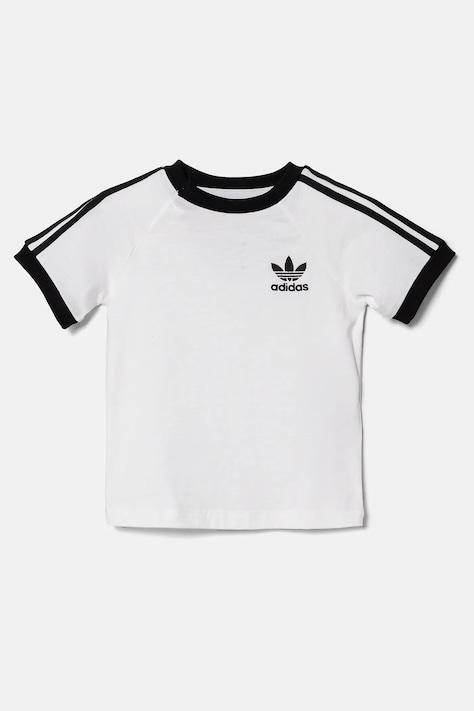 adidas Originals tricou de bumbac pentru copii culoarea alb, cu imprimeu, JE0519
