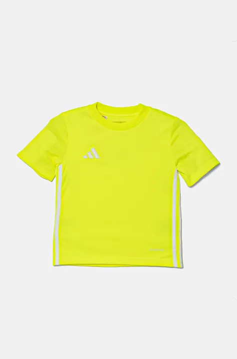 Detské tričko adidas Performance zelená farba, s nášivkou, IB4936