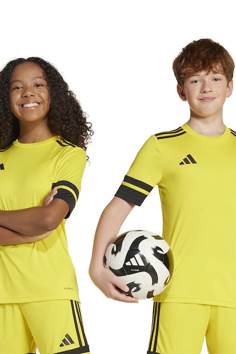 adidas Performance t-shirt dziecięcy kolor żółty z aplikacją JJ0056