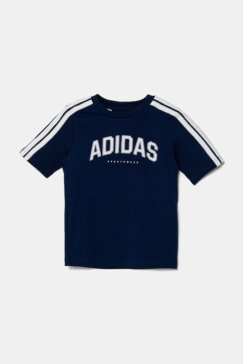 Детская хлопковая футболка adidas цвет синий с принтом JL6138