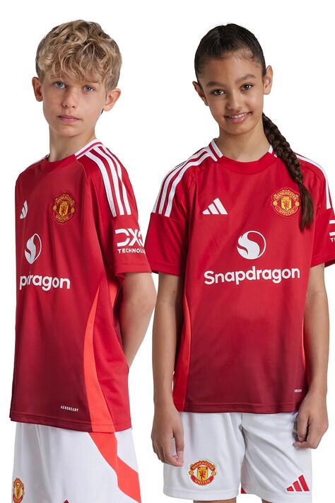 Detské tričko adidas Performance MUFC červená farba, s potlačou, IT1972
