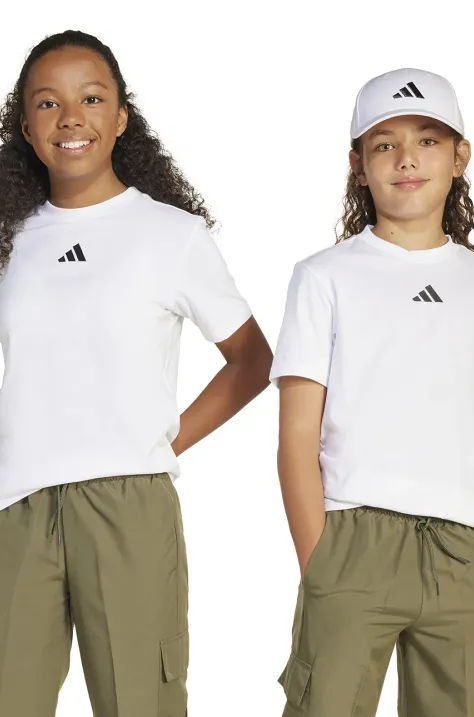 adidas tricou de bumbac pentru copii culoarea alb, cu imprimeu, JC9774