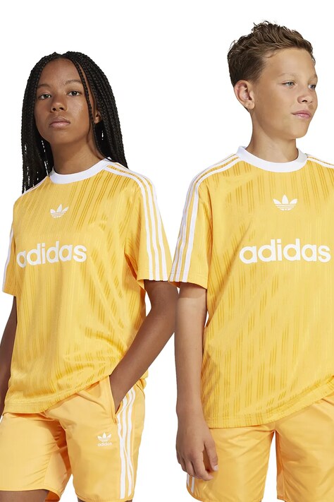 adidas Originals tricou copii culoarea portocaliu, cu imprimeu, JC7283