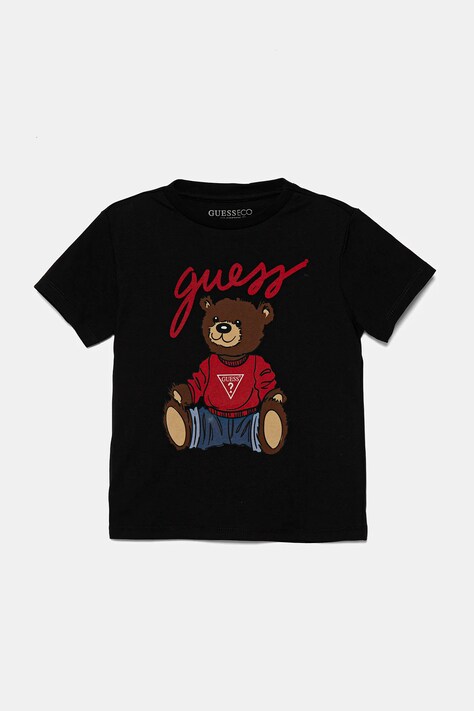 Guess tricou de bumbac pentru copii culoarea negru, cu imprimeu, H4BT01 I3Z14