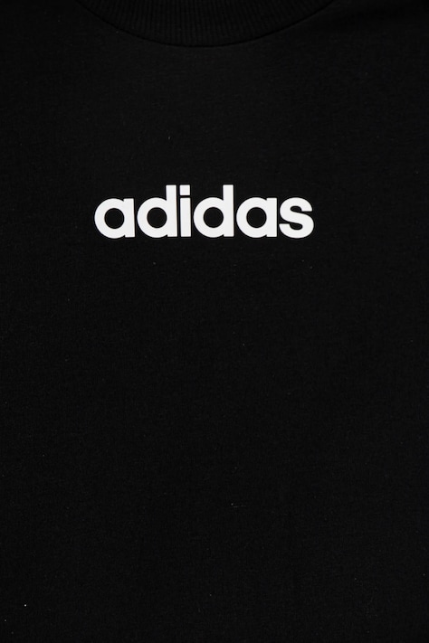 Дитяча бавовняна футболка adidas — SS25-TSK05S, чорний — фото 4
