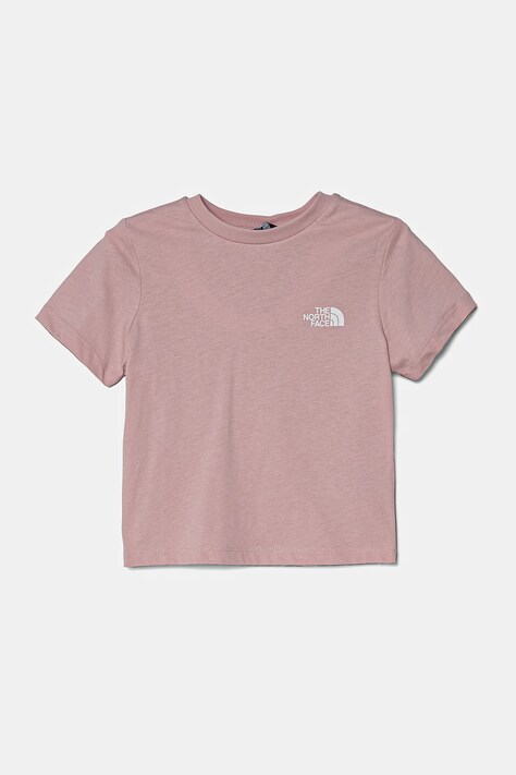 Dětské bavlněné tričko The North Face KID BOX NSE S/S TEE růžová barva, s potiskem, NF0A89H50UI1