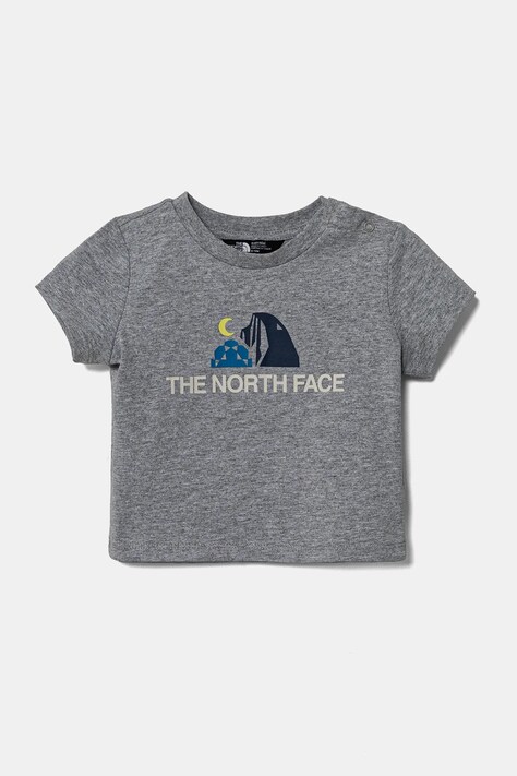Μωρό βαμβακερό μπλουζάκι The North Face BABY GRAPHIC S/S TEE χρώμα: γκρι, NF0A8AXDDYX1