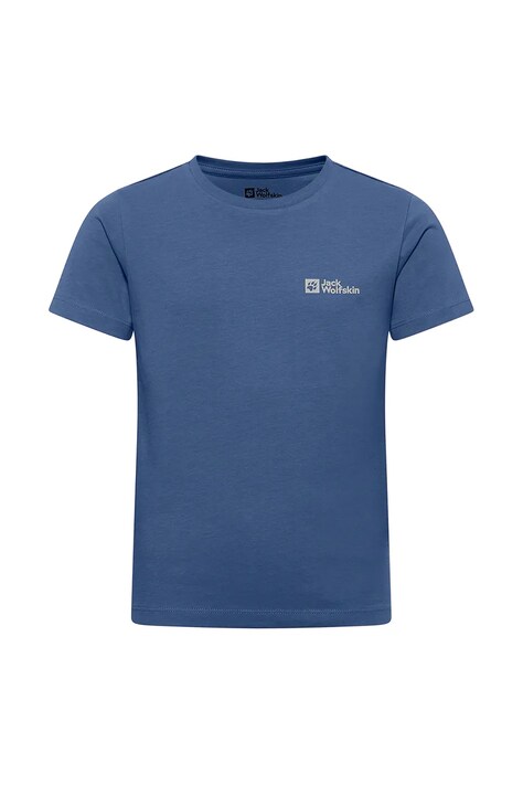 Детская хлопковая футболка Jack Wolfskin ESSENTIAL COTTON T K однотонная A64184