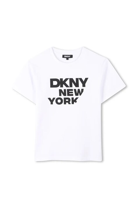 Παιδικό μπλουζάκι Dkny χρώμα: άσπρο, D62299