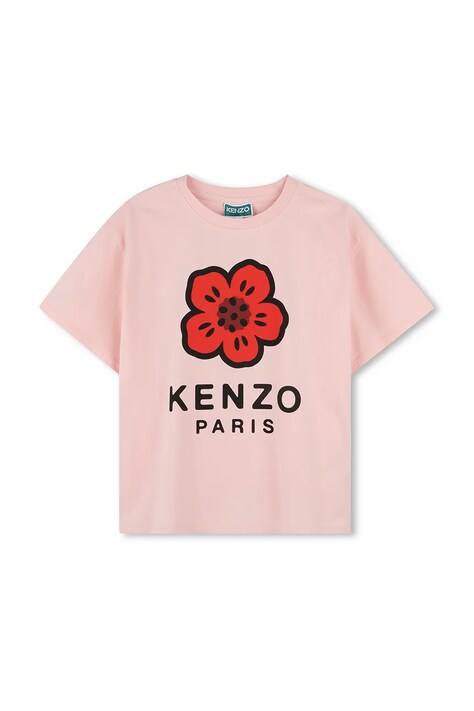 Дитяча бавовняна футболка Kenzo Kids колір помаранчевий з принтом K61058