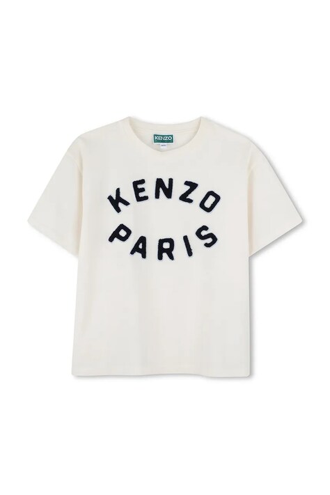 Dětské bavlněné tričko Kenzo Kids bílá barva, s potiskem, K61163