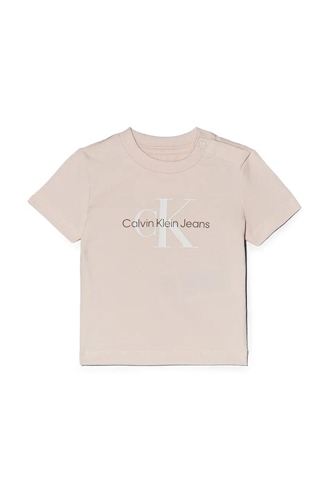 Дитяча футболка Calvin Klein Jeans колір рожевий з принтом IN0IN00001