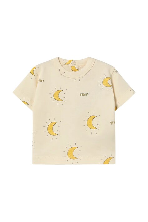 Μωρό βαμβακερό μπλουζάκι Tinycottons MIDNIGHT SUN BABY TEE χρώμα: μπεζ, SS25-023