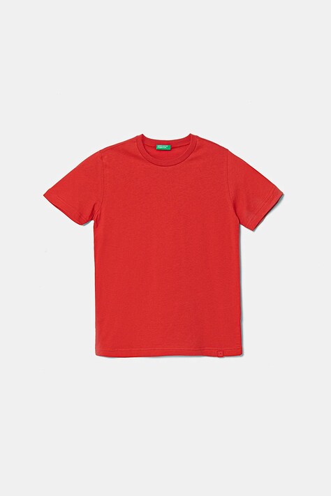 United Colors of Benetton tricou de bumbac pentru copii culoarea rosu, neted, 3I1XC109W