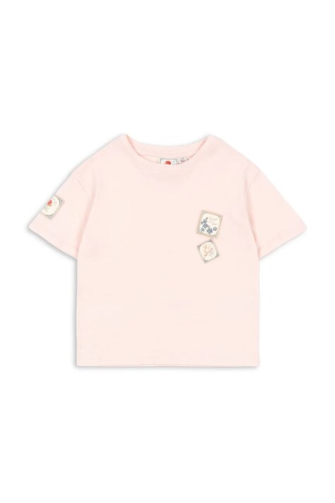 Дитяча бавовняна футболка Konges Sløjd RHW X KS LETTRE TEE OCS колір рожевий з принтом Rosie Huntington Whiteley KS103612