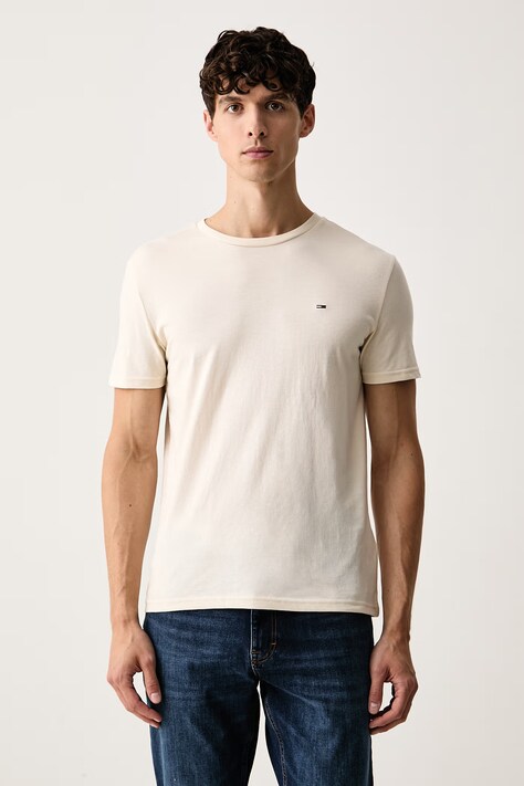Tommy Jeans tričko pánske béžové DM0DM20363