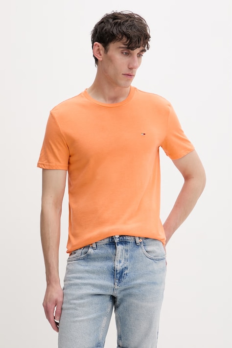 Tommy Jeans t-shirt męski pomarańczowy DM0DM20363