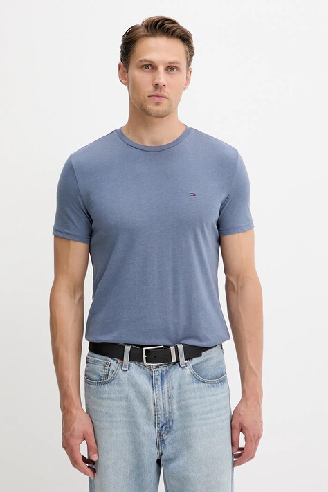 Tommy Jeans tricou culoarea bej, uni, DM0DM20363