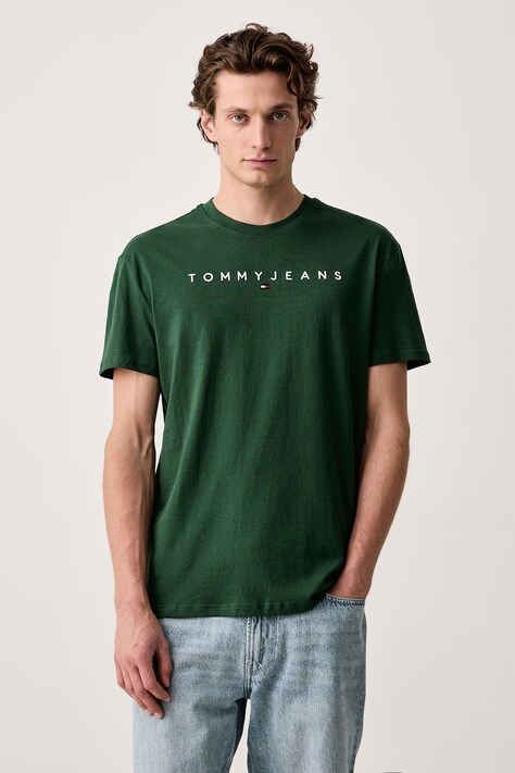 Tommy Jeans T-shirt férfi pamut zöld DM0DM20744