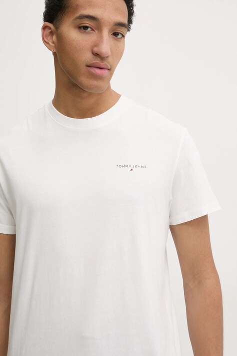 Bavlněné tričko Tommy Jeans bílá barva, DM0DM21188