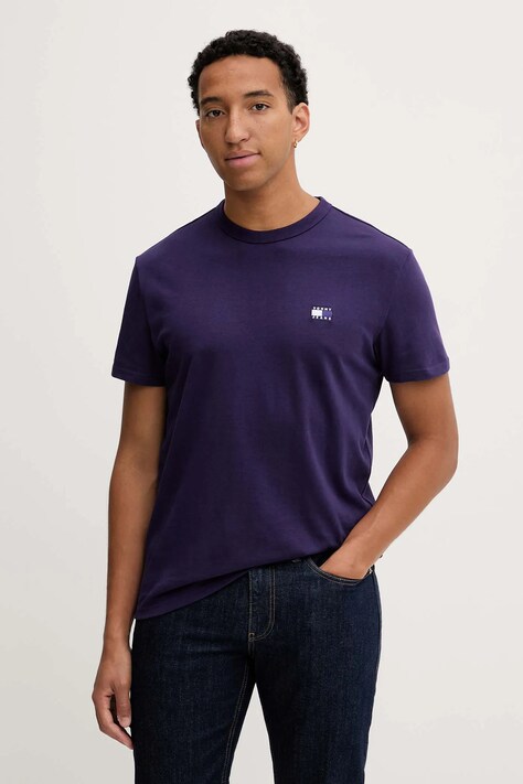 Tommy Jeans t-shirt bawełniany męski kolor fioletowy gładki DM0DM20322