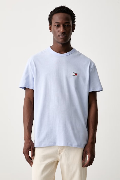 Tommy Jeans T-shirt męski bawełniany niebieski DM0DM20322