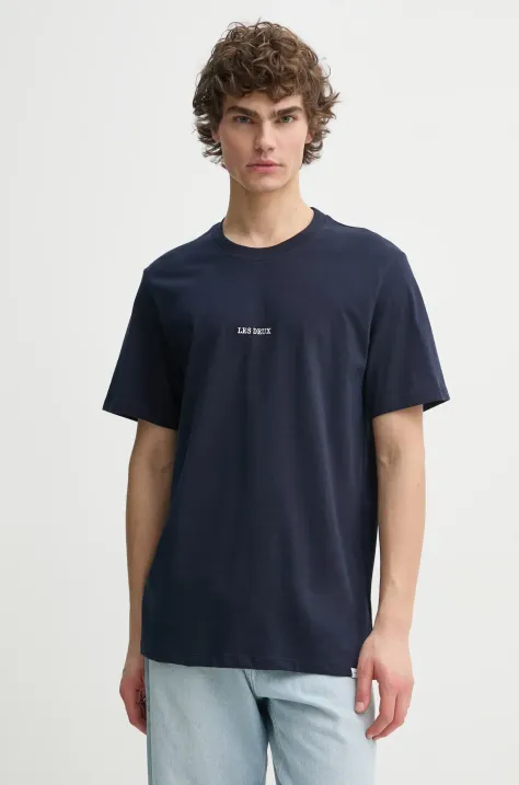 Les Deux t-shirt in cotone uomo colore blu navy LDM101184