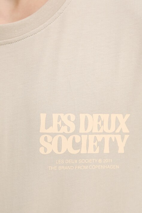 Бавовняна футболка Les Deux — SS25-TSM01D, бежевий — фото 5