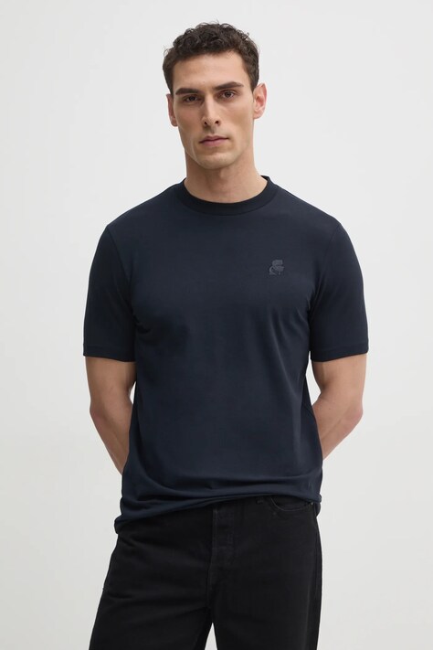 Karl Lagerfeld t-shirt męski kolor granatowy gładki 551221.755750